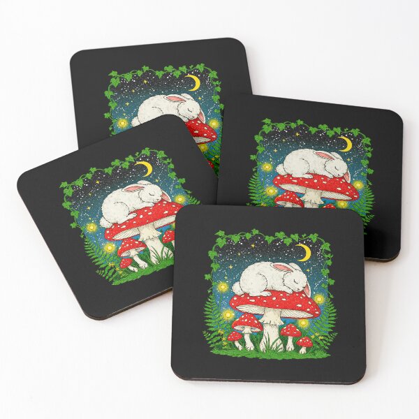 Item preview, Sleeping Bunny on Mushroom Under Moonlight designed and sold by TeeARTHY.