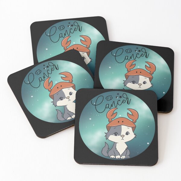 Item preview, Cancer Zodiac Cat – Kawaii Astrology Kitten with Crab Hat designed and sold by summerspirit.