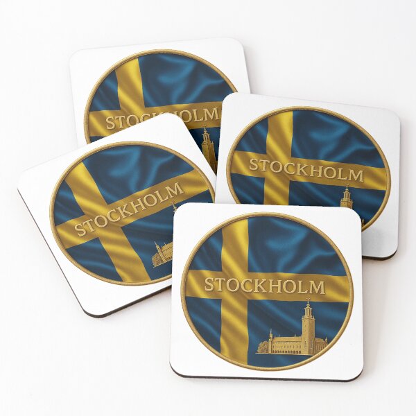 Item preview, Stockholm Sweden Flag Emblem - Golden City Hall Design Souvenir designed and sold by Annika Shurafa.