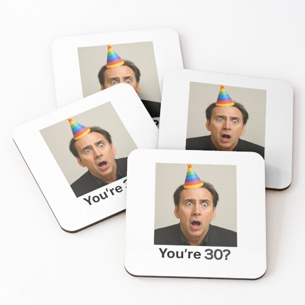 Item preview, Nicolas cage You're 30? Birthday funny prank meme pun designed and sold by CheeseBlueprint.