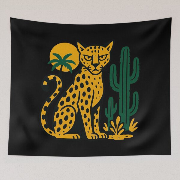 Item preview, Yellow Leopard with Cactus Desert designed and sold by TeeARTHY.