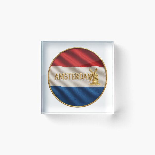 Item preview, Amsterdam Netherlands Flag Emblem - Golden Windmill Design Souvenir designed and sold by Annika Shurafa.