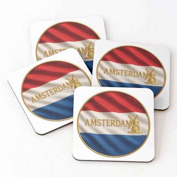 Item preview, Amsterdam Netherlands Flag Emblem - Golden Windmill Design Souvenir designed and sold by Annika Shurafa.