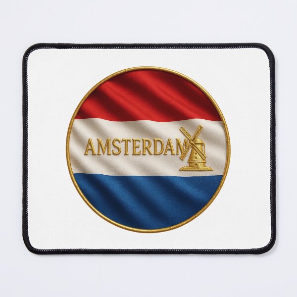 Item preview, Amsterdam Netherlands Flag Emblem - Golden Windmill Design Souvenir designed and sold by Annika Shurafa.