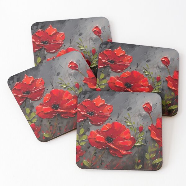 Item preview, Red Flowers Oil Painting, Red Poppies Art, Original Blooming Flower Painting, Poppy Meadow Landscape, Red Flowers Print, Digital DOWNLOAD designed and sold by SavageVision.