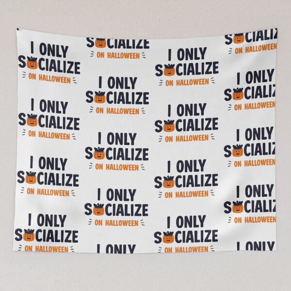 Item preview, I Only Socialize on Halloween” Sticker – Funny Pumpkin Design with Witch Hat | Perfect for Laptops, Journals & Water Bottles | Introvert Halloween Gift  designed and sold by SassyArtist9006.