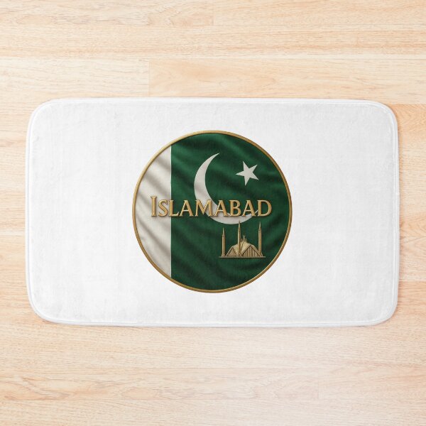 Item preview, Islamabad Pakistan Flag Emblem - Golden Faisal Mosque Design Souvenir designed and sold by Annika Shurafa.