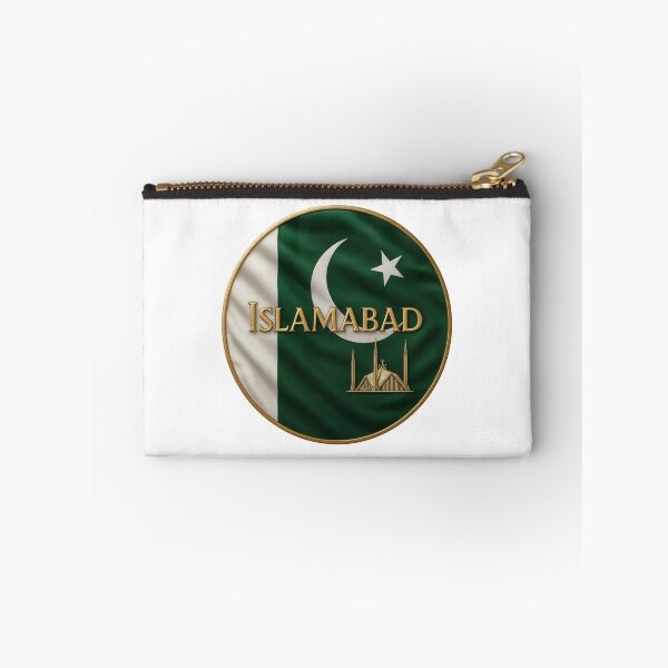 Item preview, Islamabad Pakistan Flag Emblem - Golden Faisal Mosque Design Souvenir designed and sold by Annika Shurafa.