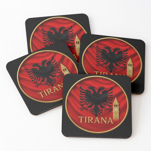 Item preview, Tirana Albania Flag Emblem - Golden Clock Tower Design Souvenir designed and sold by Annika Shurafa.