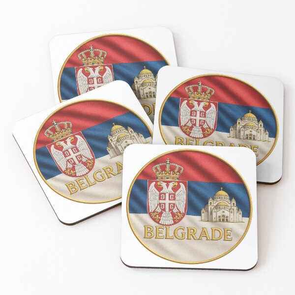 Item preview, Belgrade Serbia Flag Emblem - Golden Saint Sava Cathedral Souvenir designed and sold by Annika Shurafa.