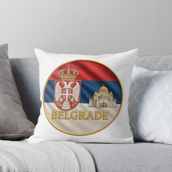 Item preview, Belgrade Serbia Flag Emblem - Golden Saint Sava Cathedral Souvenir designed and sold by Annika Shurafa.