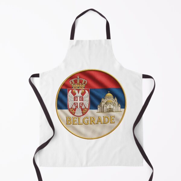 Item preview, Belgrade Serbia Flag Emblem - Golden Saint Sava Cathedral Souvenir designed and sold by Annika Shurafa.