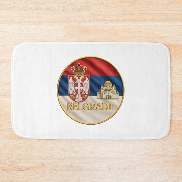 Item preview, Belgrade Serbia Flag Emblem - Golden Saint Sava Cathedral Souvenir designed and sold by Annika Shurafa.