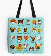 20 Dog Breeds Tote Bag