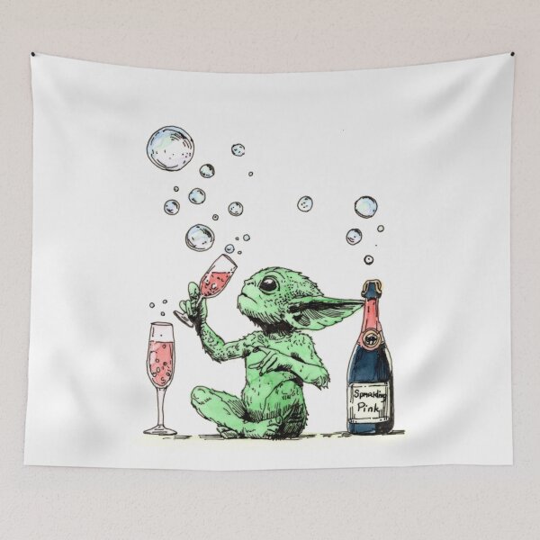 Item preview, Sparkling Rose Wine Sprite designed and sold by Scribbles & Doodles by Jinx.