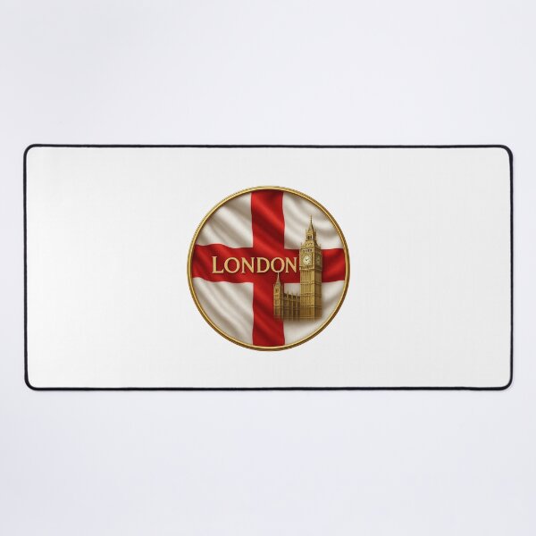 Item preview, London England Flag Emblem - Golden Big Ben Souvenir Design designed and sold by Annika Shurafa.