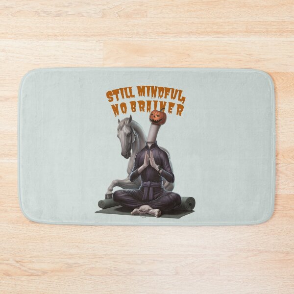 Item preview, Still Mindful, No Brainer Headless Horseman Halloween – Funny Yoga Zen Art designed and sold by petpuppymania.