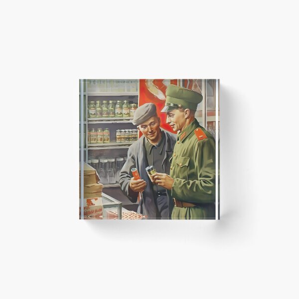 Item preview, Vintage Soviet Soldiers Painting, Soviet Wall Art Communism Poster Gift Idea, Soviet Print, Soldiers Shopping, DIGITAL DOWNLOAD designed and sold by SavageVision.