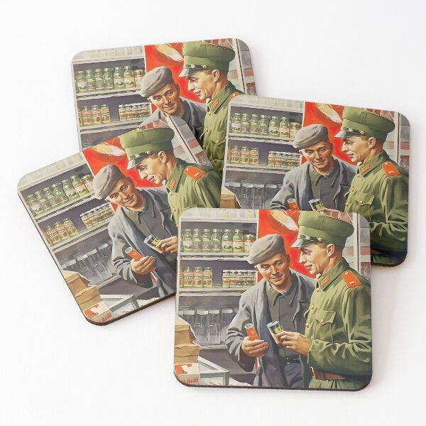 Item preview, Vintage Soviet Soldiers Painting, Soviet Wall Art Communism Poster Gift Idea, Soviet Print, Soldiers Shopping, DIGITAL DOWNLOAD designed and sold by SavageVision.