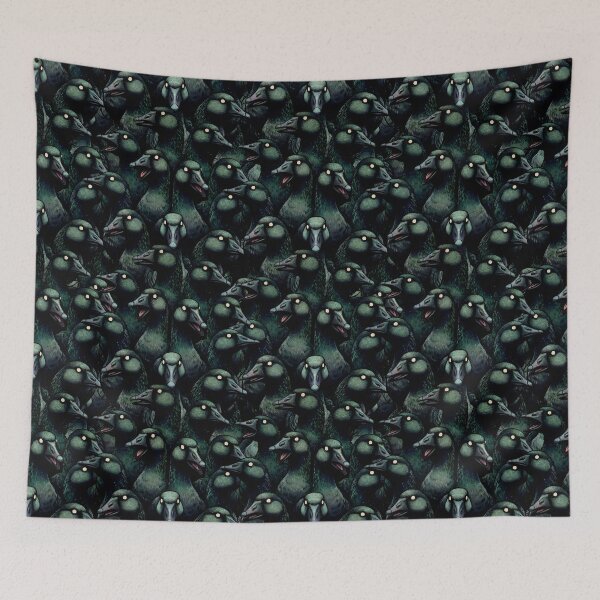 Item preview, The Flock – Creepy Duck Horror Illustration designed and sold by Imaginationbeyond.