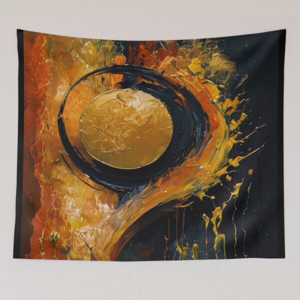 Item preview, Gold Sphere in Fiery Red Abstract designed and sold by caracatita75.