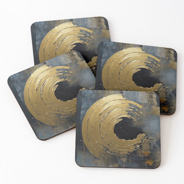 Item preview, Gold and Black Circles Abstract designed and sold by caracatita75.