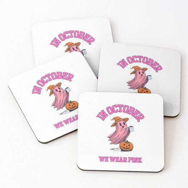 Item preview, In October We Wear Pink – Cute Pink Ghost Halloween Design designed and sold by Kindloom.