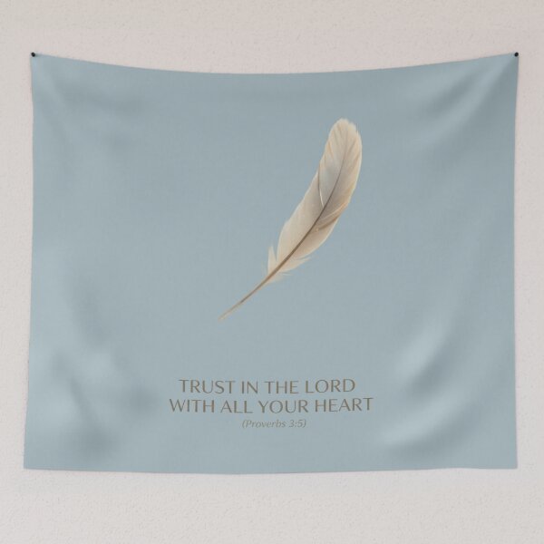 Item preview, Inspirational Proverbs 3:5 Bible Verse Feather Design. designed and sold by loveandlightrb.
