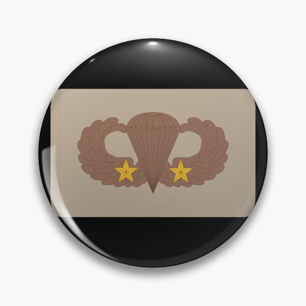 Item preview, Badge - Army - Parachutist - Basic - 2 Combat Star - Subdued - Desert X 300 designed and sold by Military Insignia Products.
