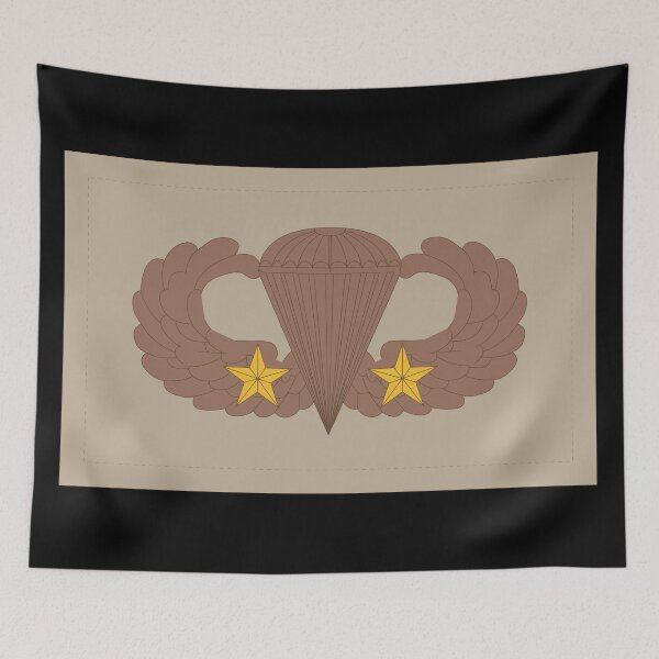 Item preview, Badge - Army - Parachutist - Basic - 2 Combat Star - Subdued - Desert X 300 designed and sold by Military Insignia Products.