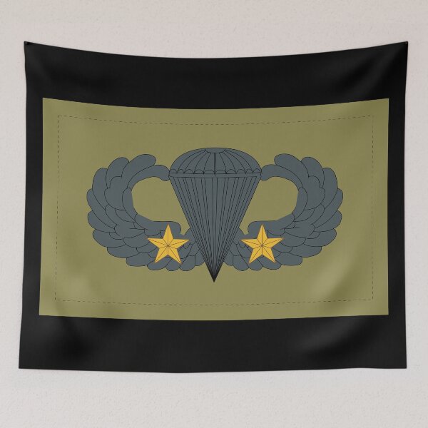Item preview, Badge - Army - Parachutist - Basic - 2 Combat Star - Subdued X 300 designed and sold by Military Insignia Products.