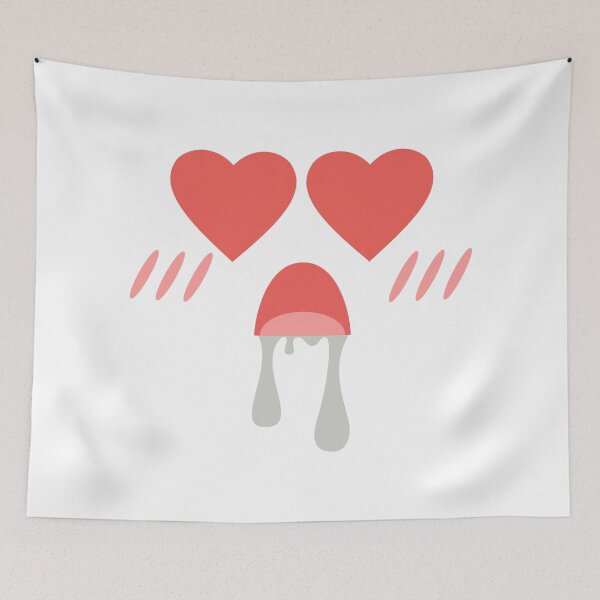 Item preview, Cute kawaii drooling heart eyes face designed and sold by BlushyPrint.