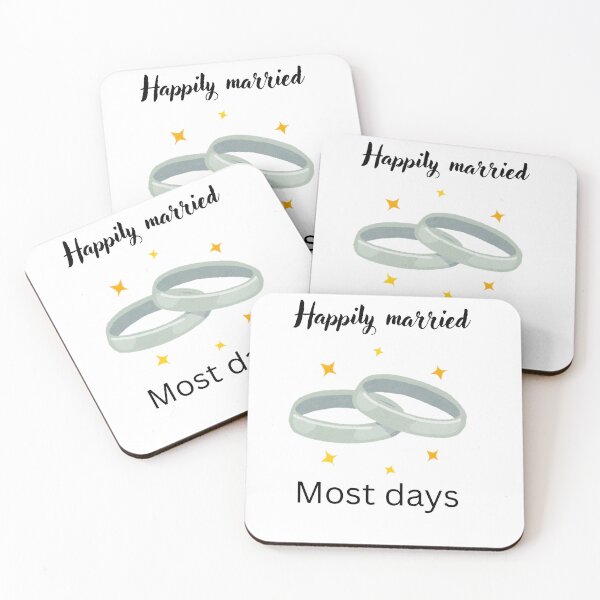 Item preview, Happily Married (Most Days) – Funny Marriage Quote Design designed and sold by designoorkh.