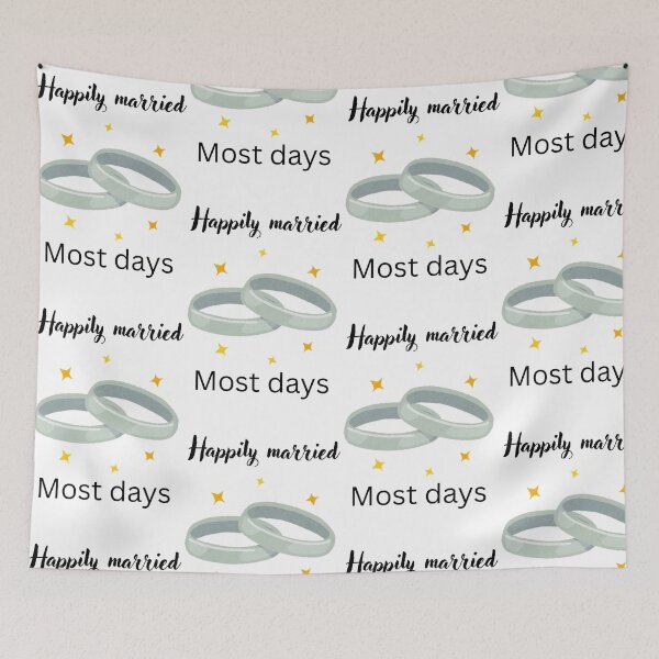 Item preview, Happily Married (Most Days) – Funny Marriage Quote Design designed and sold by designoorkh.