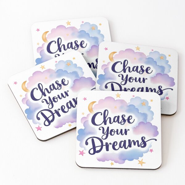 Item preview, Chase Your Dreams Sticker, Inspiring Celestial Quote designed and sold by Moodune.