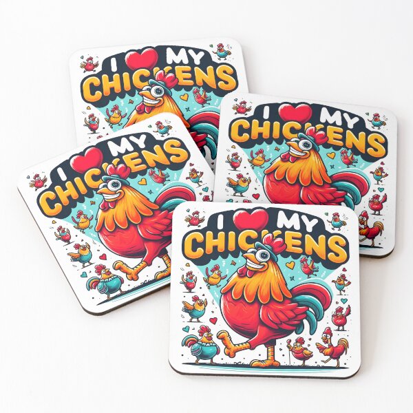 Item preview, I Love My Chickens Funny Cartoon Rooster Art. designed and sold by The-T-In-Retro.