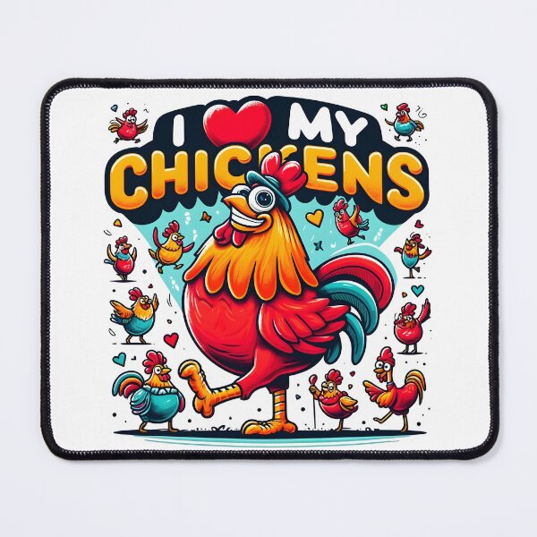 Item preview, I Love My Chickens Funny Cartoon Rooster Art. designed and sold by The-T-In-Retro.