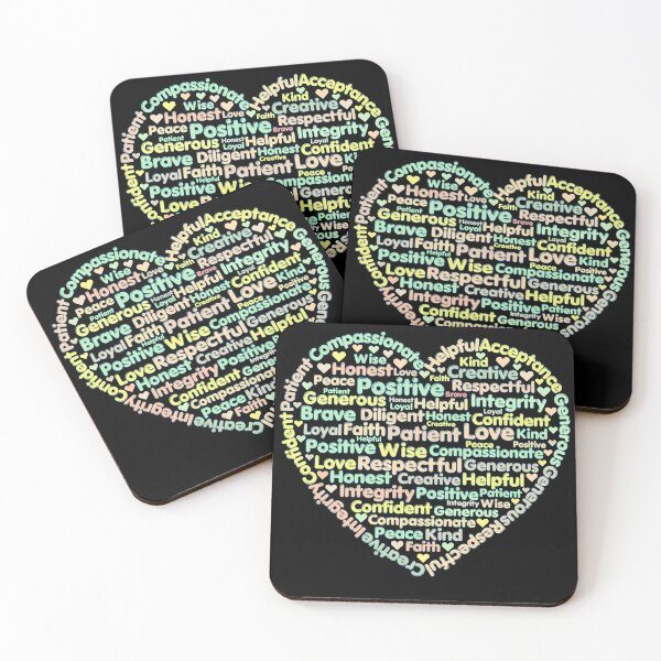 Item preview, Positive Words Heart (V.6) – Inspirational Word Cloud Design designed and sold by D-Islamic.