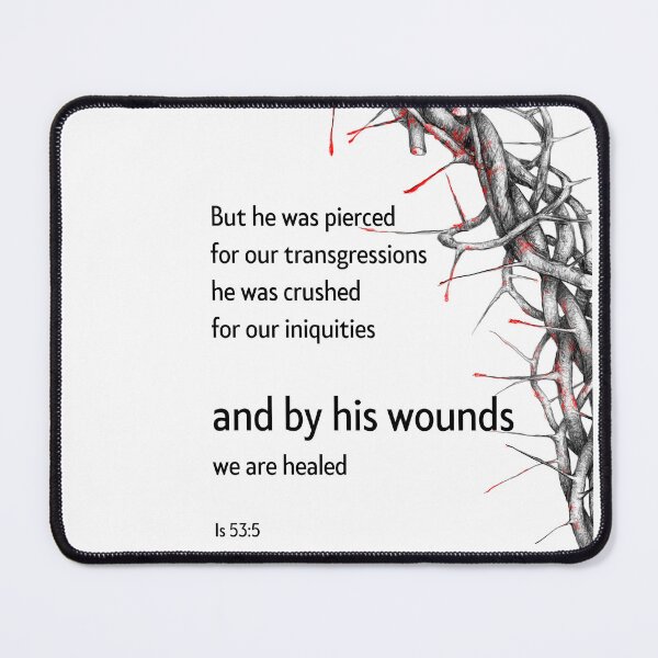 Item preview, Bible Quotes: By his wounds we are healed Inspirational Quotes, Daily Quotes designed and sold by Animals, Nature & Landscapes.