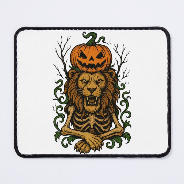 Item preview, Halloween Skeleton Lion with Pumpkin Head designed and sold by Animarisca.
