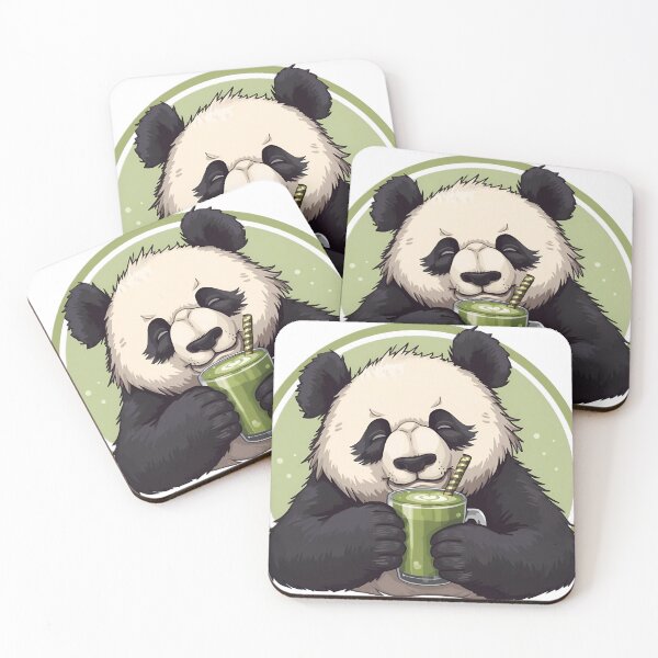 Item preview, Cute Panda drinking Matcha Latte  designed and sold by Designnari.