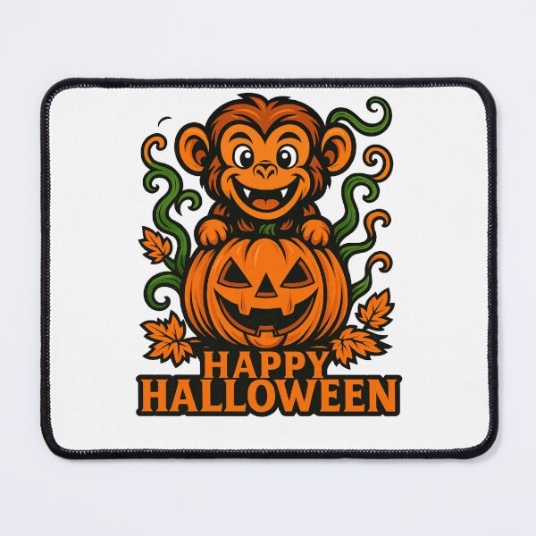 Item preview, Halloween Monkey with Pumpkins Illustration designed and sold by Animarisca.