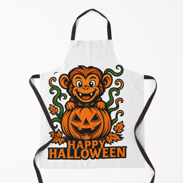Item preview, Halloween Monkey with Pumpkins Illustration designed and sold by Animarisca.