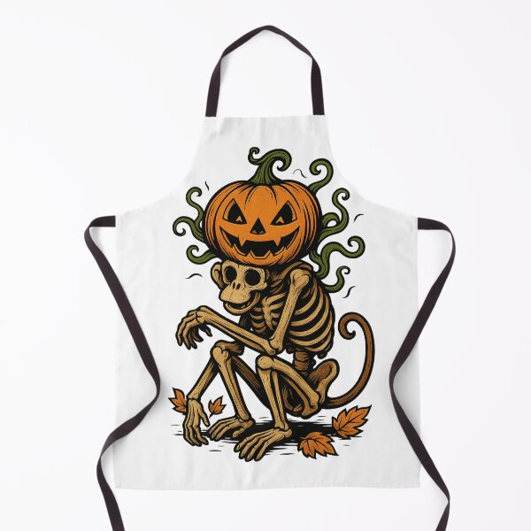 Item preview, Halloween Skeleton Monkey with Pumpkin Head designed and sold by Animarisca.