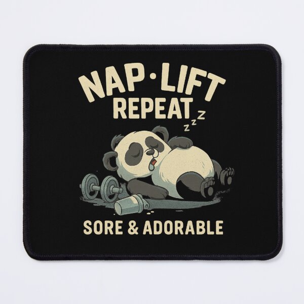 Item preview, Nap • Lift • Repeat – Sore & Adorable Panda Gym Design designed and sold by PhilllandArt.