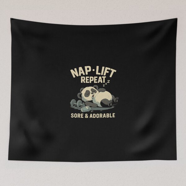 Item preview, Nap • Lift • Repeat – Sore & Adorable Panda Gym Design designed and sold by PhilllandArt.