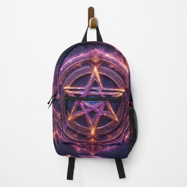 Item preview, Mystical Hexagram Cosmic Art - Enchanted Purple and Gold Fantasy Print for Spiritual Seekers designed and sold by David R Sawin The Architects Of Eden.
