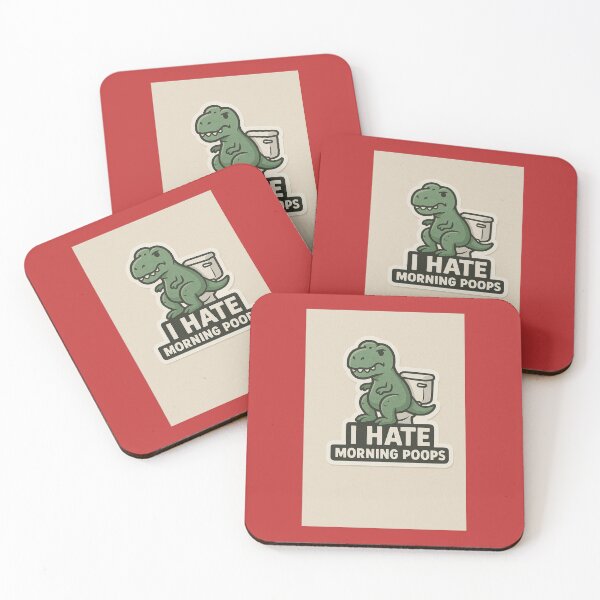 Item preview, Funny T-Rex Sticker – “I Hate Morning Poops” | Cute Dinosaur Bathroom Humor designed and sold by Sidly1111.