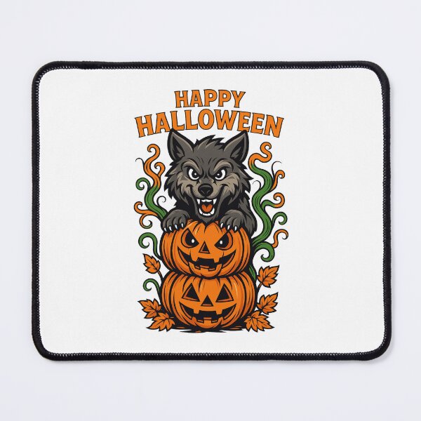 Item preview, Halloween Wolf with Pumpkins Illustration designed and sold by Animarisca.