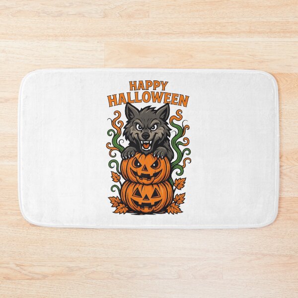 Item preview, Halloween Wolf with Pumpkins Illustration designed and sold by Animarisca.